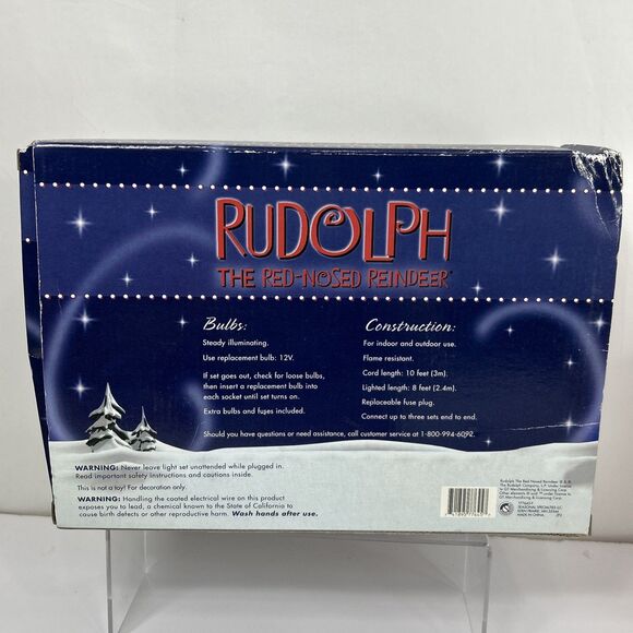 2002 Rudolph The Red Nosed Reindeer Christmas 10 String Light Covers Novelty Set - Picture 3 of 9